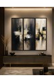 لوحة ثلاثية فن تجريدي بتصميم مودرن 120×120سم (منتج تفصيل )