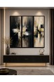 لوحة ثلاثية فن تجريدي بتصميم مودرن 120×120سم (منتج تفصيل )