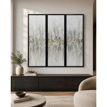 لوحة ثلاثية فن تجريدي بتصميم مودرن 120×120سم (منتج تفصيل )