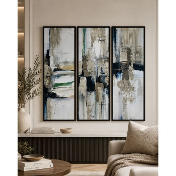 لوحة ثلاثية فن تجريدي بتصميم مودرن 120×120سم (منتج تفصيل )