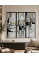 لوحة ثلاثية فن تجريدي بتصميم مودرن 120×120سم (منتج تفصيل )