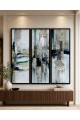 لوحة ثلاثية فن تجريدي بتصميم مودرن 120×120سم (منتج تفصيل )