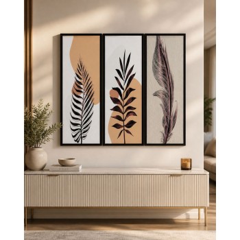 لوحة ثلاثية فن تجريدي بتصميم مودرن 120×120سم (منتج تفصيل )