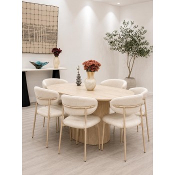 طاولة الطعام6 كراسي خشب160×90×75سم 
