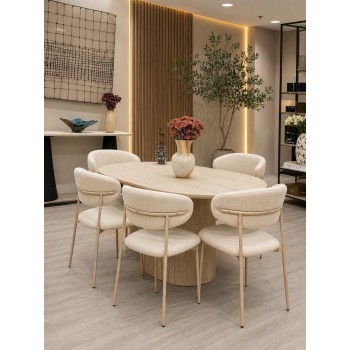 طاولة الطعام6 كراسي خشب160×90×75سم طاولة الطعام6 كراسي خشب160×90×75سم