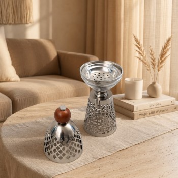 مبخرة معدنية فاخرة بتصميم كلاسيكي أنيق، تأتي بلون شفاف فضي مطفي 11×11×32سم مبخرة معدنية فاخرة بتصميم كلاسيكي أنيق، تأتي بلون شفاف فضي مطفي 11×11×32سم