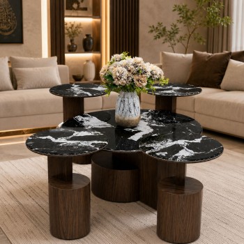 طقم طاولات أنيق بتصميم عصري فاخر 5قطع 