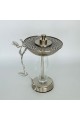 مبخرة معدنية فاخرة بتصميم كلاسيكي أنيق، تأتي بلون   شفاف فضي مطفي26×15×15سم 
