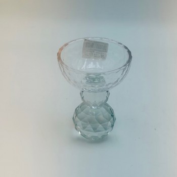 صحن تقديم أنيق بتصميم كريستالي شفاف يمنح مظهرًا راقيًا وفخمًا 10×10×13سم 