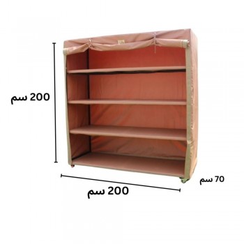 دولاب تخزين متنقل متعدد الاستخدمات كبير 4 ارفف 200×200×70سم 