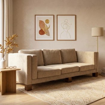 كنب ثلاثي بتصميم عصري أنيق يجمع بين البساطة والفخامة255×71××80سم(منتج تفصيل)