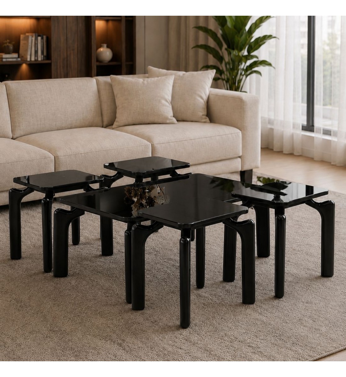 طقم طاولات ضيافة أنيق بتصميم عصري فاخر 5قطع (منتج تفصيل) طقم طاولات ضيافة أنيق بتصميم عصري فاخر 5قطع (منتج تفصيل)