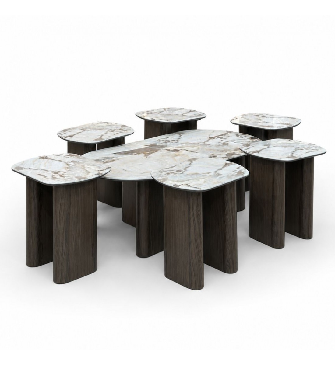 طقم طاولات ضيافة أنيق بتصميم عصري فاخر 7قطع طقم طاولات ضيافة أنيق بتصميم عصري فاخر 7قطع