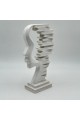 تحفة ديكورية بتصميم تجريدي أنيق، مصنوعة بلون بيج حجري15×27×7سم 