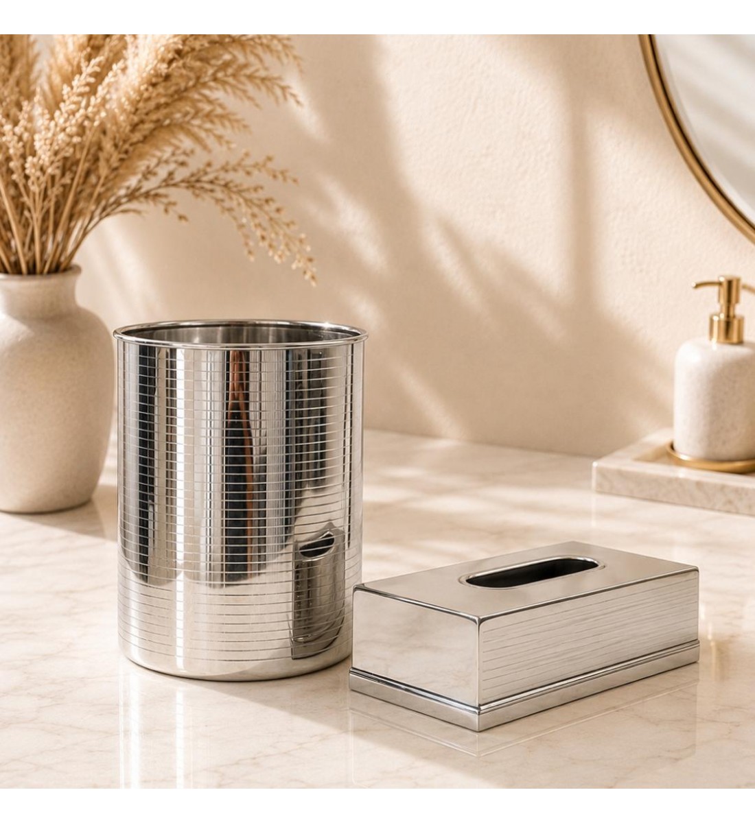 طقم إكسسوارات حمام أنيق بتصميم عصري فاخر،