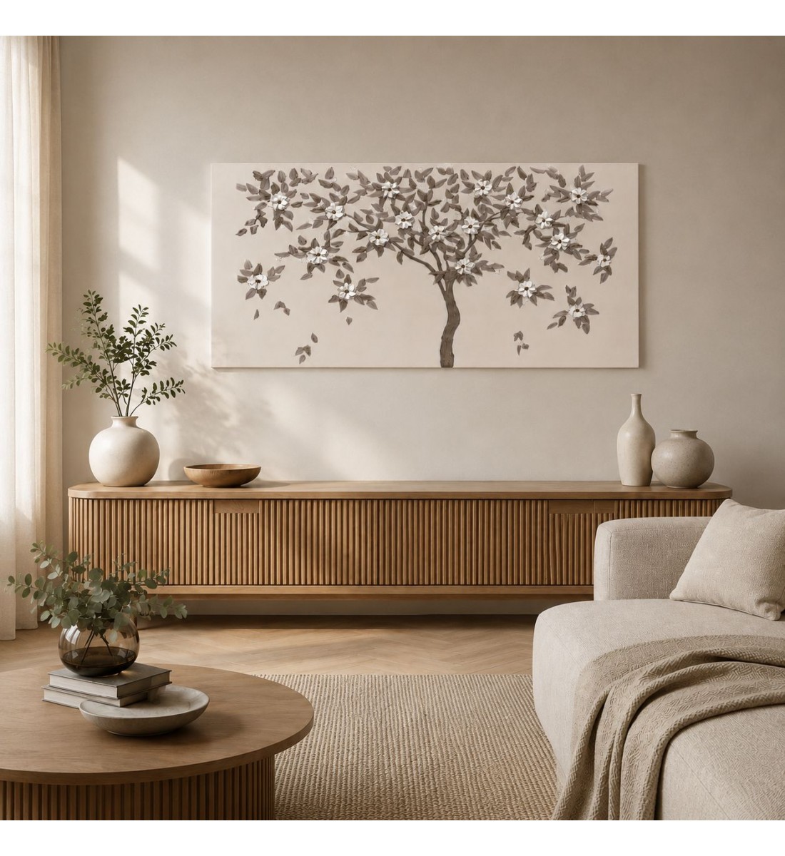 لوحة فنية جدارية ثلاثية الأبعاد بتصميم ورود ناعمة 120×80سم 