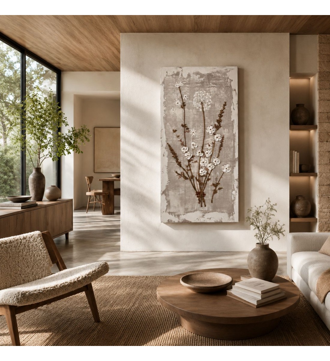 لوحة فنية جدارية ثلاثية الأبعاد بتصميم ورود ناعمة 120×60سم 
