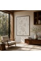 لوحة فنية جدارية ثلاثية الأبعاد بتصميم ورود ناعمة  اطار اسود 120×80سم 