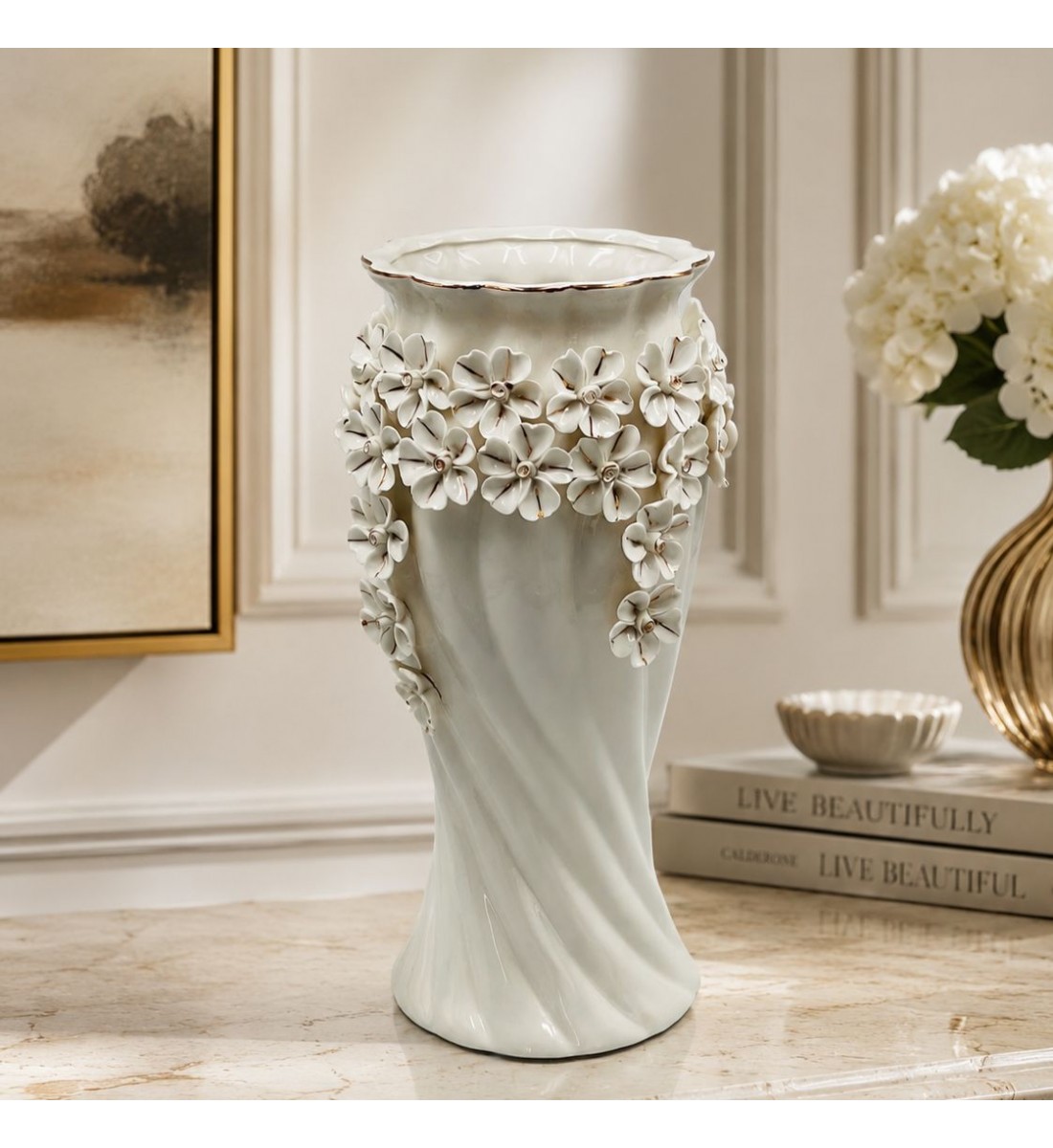 فازه ديكور بتصميم فني أنيق وشكل مميز غير تقليدي14×14×37سم فازه ديكور بتصميم فني أنيق وشكل مميز غير تقليدي14×14×37سم