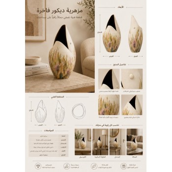 فازة ديكور فنية بتصميم عصري فاخر فازة ديكور فنية بتصميم عصري فاخر