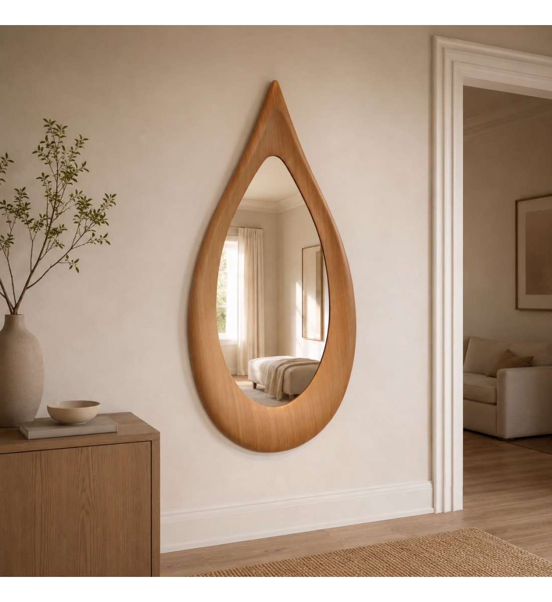 مرآة جدارية بتصميم فاخر مستوحى من شكل القطرة140×60سم (منتج تفصيل ) مرآة جدارية بتصميم فاخر مستوحى من شكل القطرة140×60سم (منتج تفصيل )