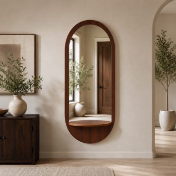 مرايا جدارية طويلة أنيقة بتصميم طولي مقوس، تجمع بين العملية والجمال 100×50سم 