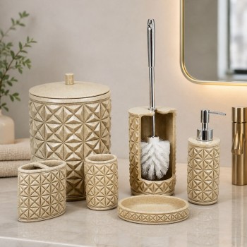 طقم إكسسوارات حمام أنيق بتصميم عصري فاخر،
