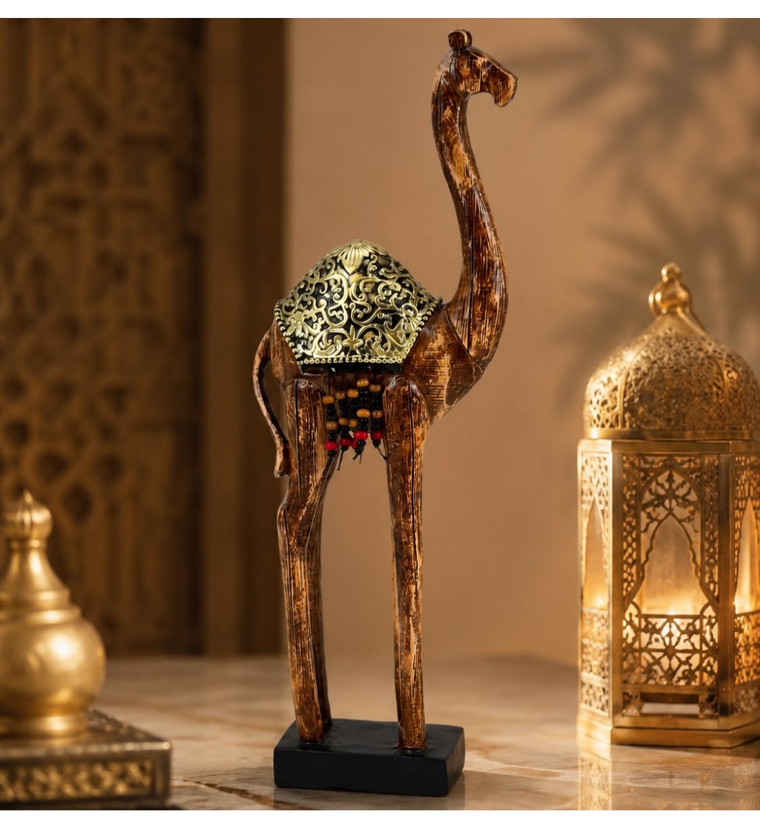 تحفة ديكور أنيقة على شكل جمل بتصميم تراثي مميز، لمسة عربية 40×6×11سم تحفة ديكور أنيقة على شكل جمل بتصميم تراثي مميز، لمسة عربية 40×6×11سم
