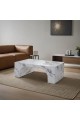 طاولة قهوة أسمنت هندسي مركب بديل الرخام - رمادي رخامي مقاس 106.8*58*39.5 سم 