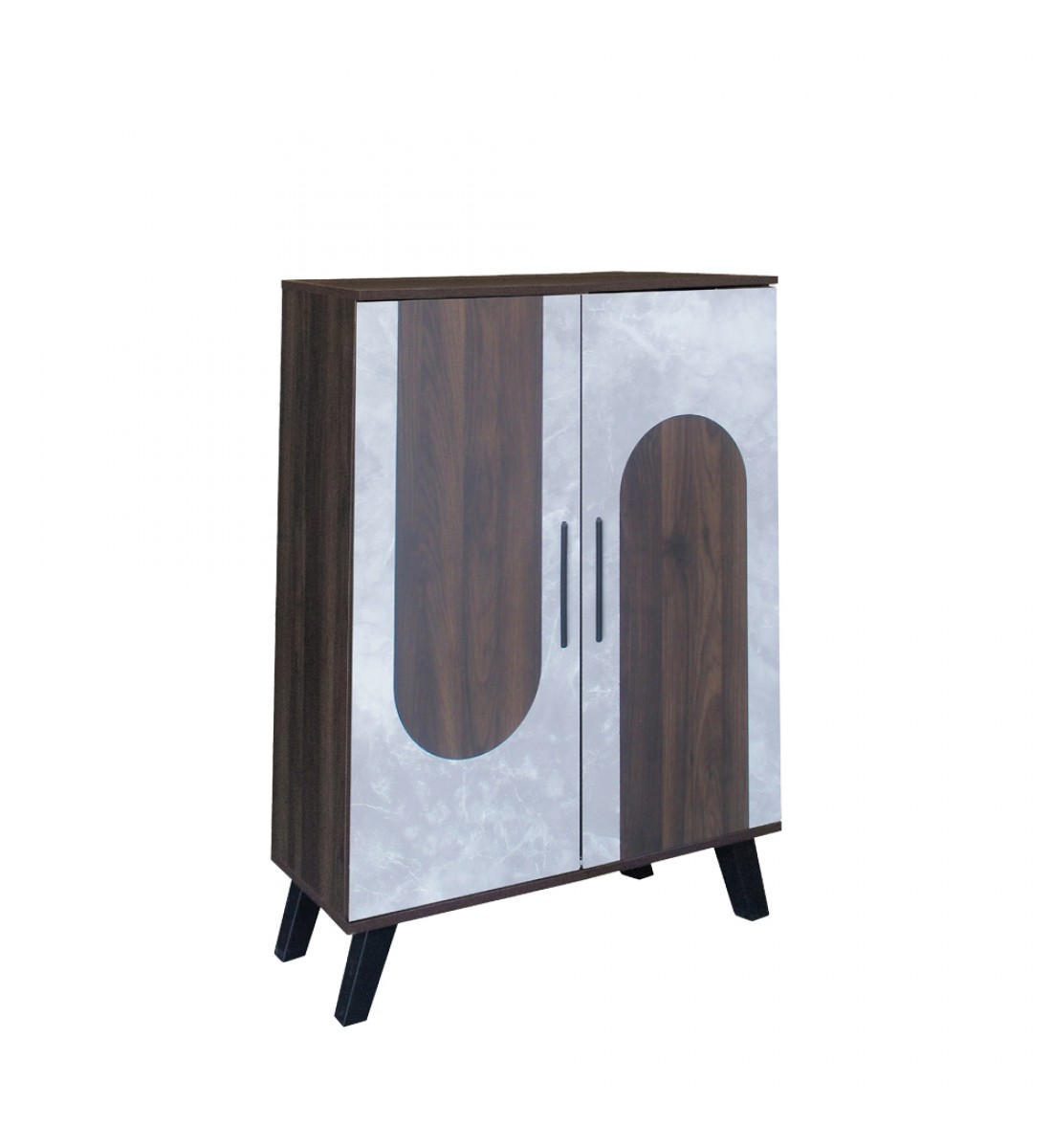 خزانة أحذية بابين خشب ماليزي – بني غامق مع رمادي خزانة أحذية بابين خشب ماليزي – بني غامق مع رمادي
