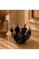 صحن ديكور زجاجي وحامل شموع 14×16×16سم صحن ديكور زجاجي وحامل شموع 14×16×16سم