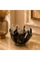 صحن ديكور زجاجي وحامل شموع 14×16×16سم صحن ديكور زجاجي وحامل شموع 14×16×16سم