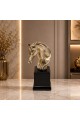مجسم ديكور فاخر بتصميم مستوحى من رأس حصان برونزي فضي 22×7×7سم مجسم ديكور فاخر بتصميم مستوحى من رأس حصان برونزي فضي 22×7×7سم