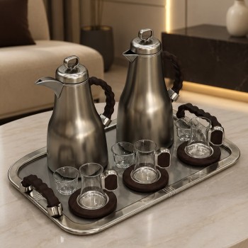 طقم ضيافة فاخر بتصميم عصري وأنيق21قطعه طقم ضيافة فاخر بتصميم عصري وأنيق21قطعه