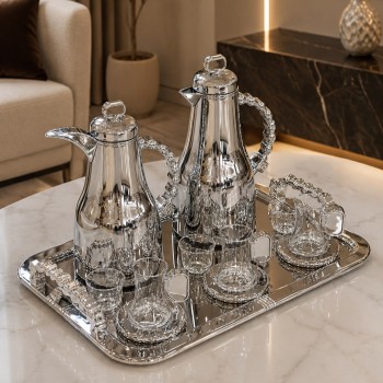 طقم ضيافة فاخر بتصميم عصري وأنيق21قطعه طقم ضيافة فاخر بتصميم عصري وأنيق21قطعه