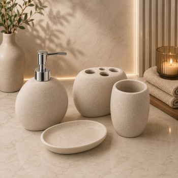 طقم إكسسوارات حمام أنيق بتصميم عصري فاخر،