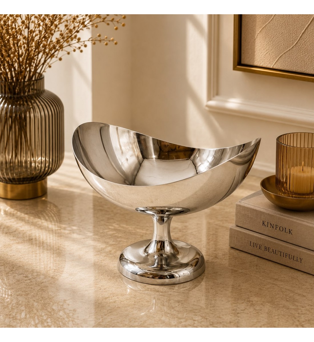 صحن تقديم فواكه وحلويات بتصميم عصري فاخر،18×20×15سم صحن تقديم فواكه وحلويات بتصميم عصري فاخر،18×20×15سم
