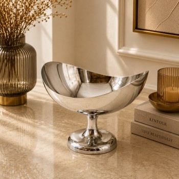صحن تقديم فواكه وحلويات بتصميم عصري فاخر، 20×20×16سم صحن تقديم فواكه وحلويات بتصميم عصري فاخر، 20×20×16سم