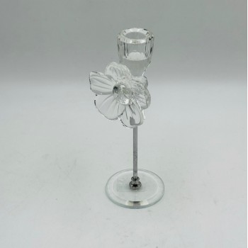 حامل شموع ديكوري مصنوع من الزجاج الشفاف عالي الجودة بتصميم أنيق