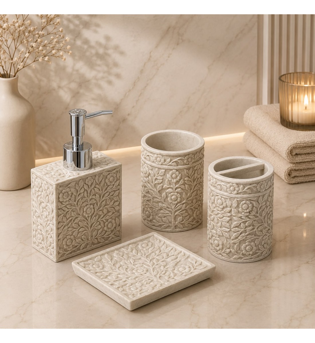 طقم إكسسوارات حمام أنيق بتصميم عصري فاخر، طقم إكسسوارات حمام أنيق بتصميم عصري فاخر،