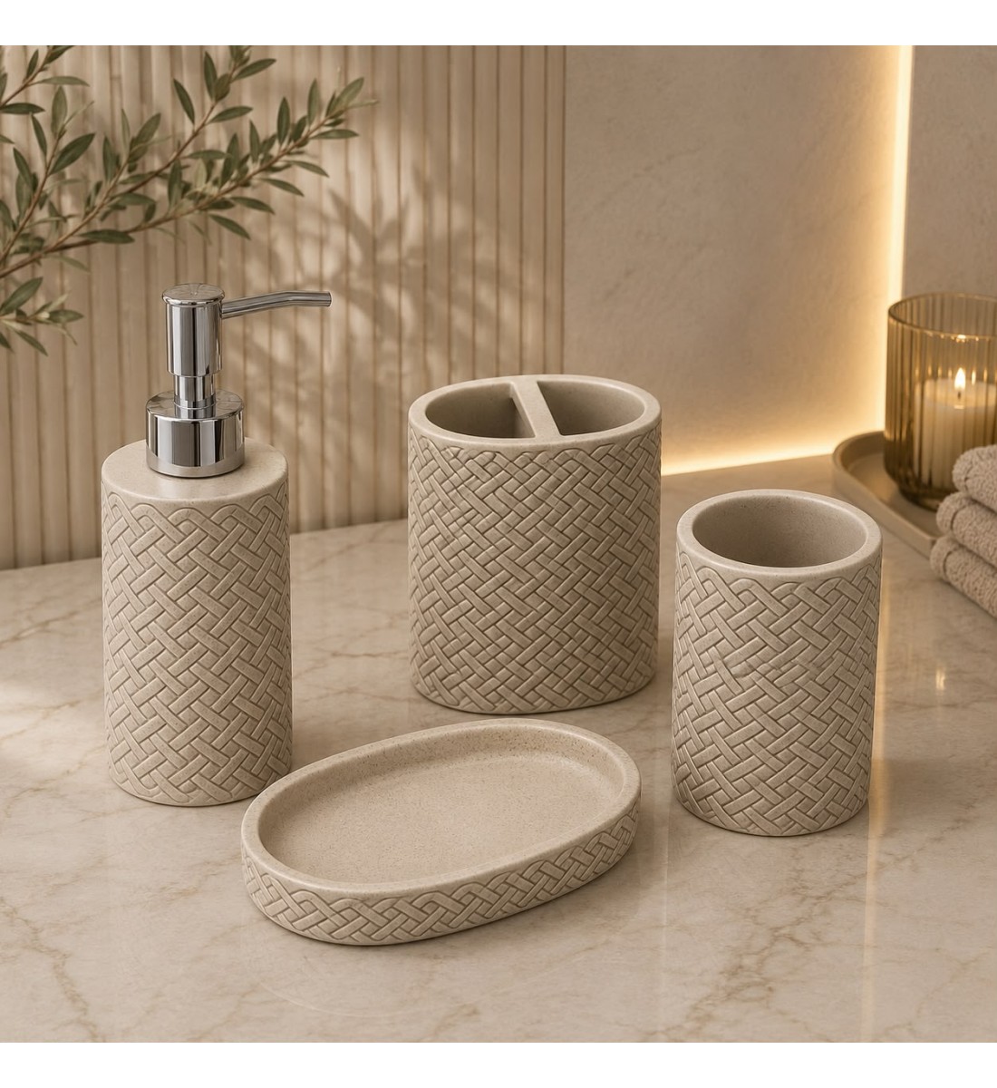طقم إكسسوارات حمام أنيق بتصميم عصري فاخر، طقم إكسسوارات حمام أنيق بتصميم عصري فاخر،