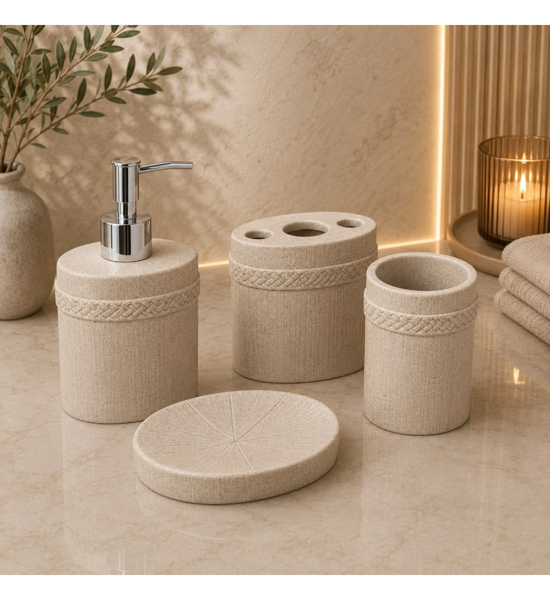 طقم إكسسوارات حمام أنيق بتصميم عصري فاخر، طقم إكسسوارات حمام أنيق بتصميم عصري فاخر،