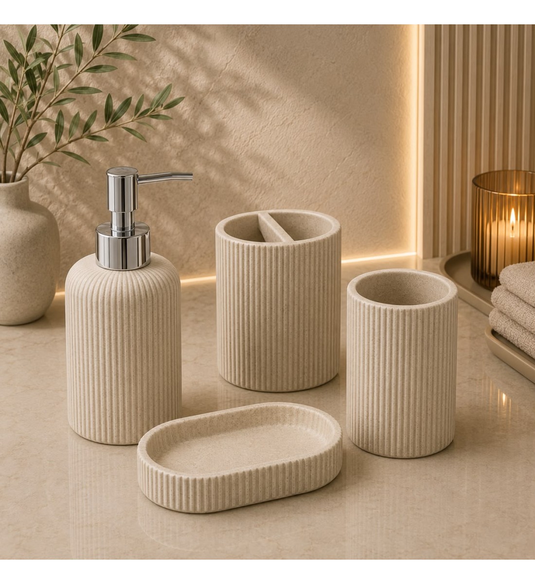 طقم إكسسوارات حمام أنيق بتصميم عصري فاخر، طقم إكسسوارات حمام أنيق بتصميم عصري فاخر،