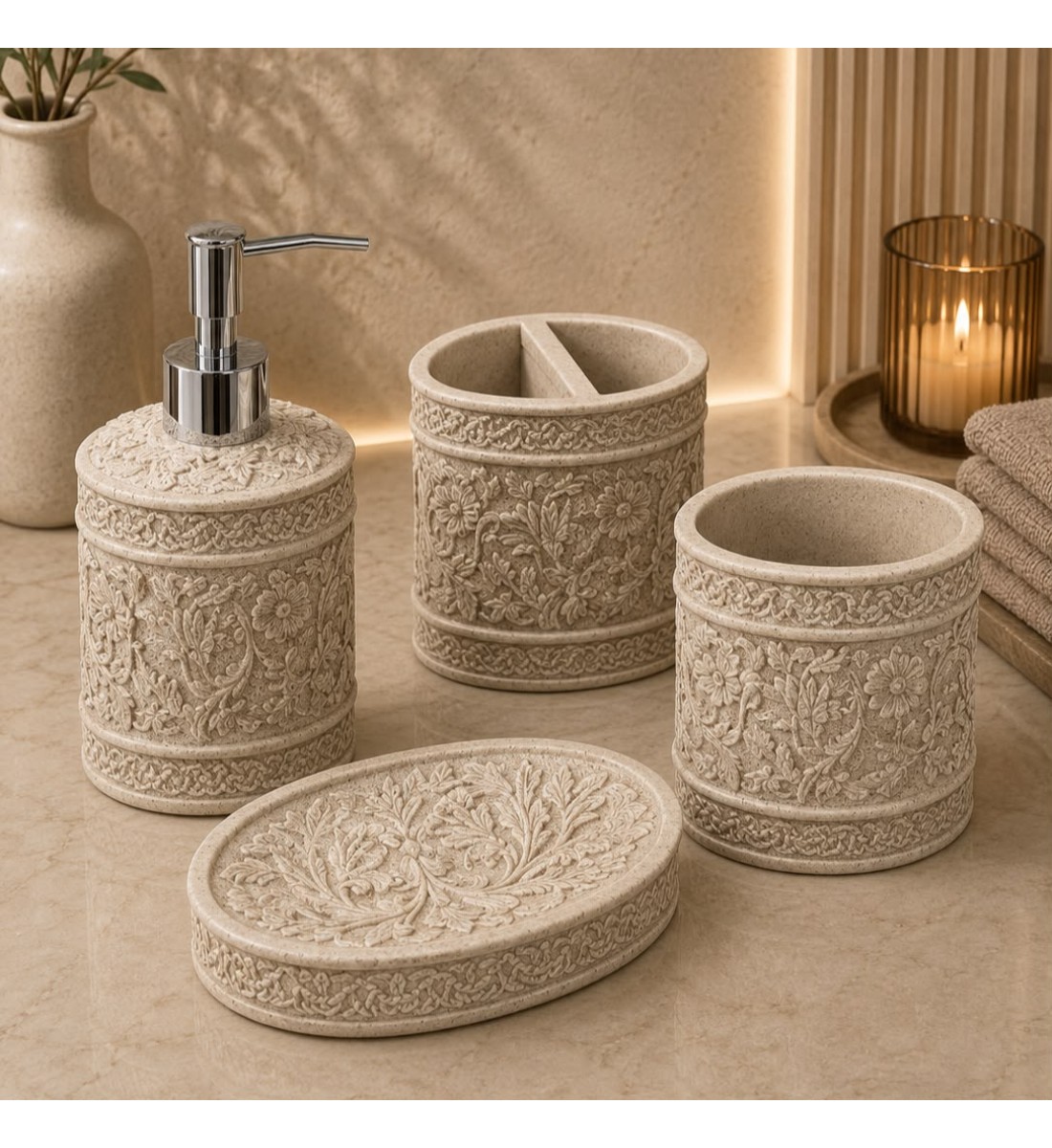 طقم إكسسوارات حمام أنيق بتصميم عصري فاخر، طقم إكسسوارات حمام أنيق بتصميم عصري فاخر،