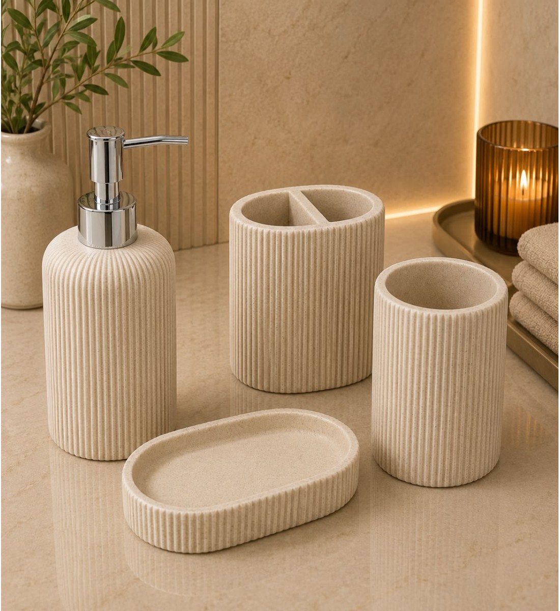 طقم إكسسوارات حمام أنيق بتصميم عصري فاخر، طقم إكسسوارات حمام أنيق بتصميم عصري فاخر،