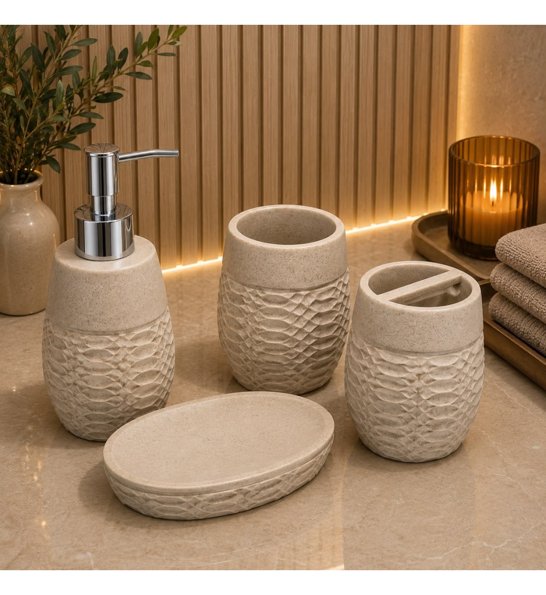 طقم إكسسوارات حمام أنيق بتصميم عصري فاخر، طقم إكسسوارات حمام أنيق بتصميم عصري فاخر،