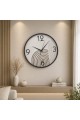 ساعة حائط دائرية بيج مخطط بتصميم كلاسيكي عصري، تتميز بإطار خارجي بارز ساعة حائط دائرية بيج مخطط بتصميم كلاسيكي عصري، تتميز بإطار خارجي بارز