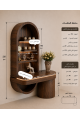 ركن كوفي خشبي تصميم حديث وانيق  بني مع رفوف (منتج تفصيل )