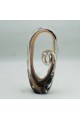 مجسم ديكوري زجاجي بتصميم انسيابي بيضاوي عصري37×9×15سم مجسم ديكوري زجاجي بتصميم انسيابي بيضاوي عصري37×9×15سم
