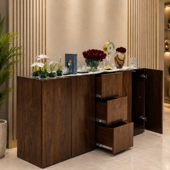 كونسول بوفيه بقشرة الجوز200×40×90سم(منتج تفصيل ) كونسول بوفيه بقشرة الجوز200×40×90سم(منتج تفصيل )